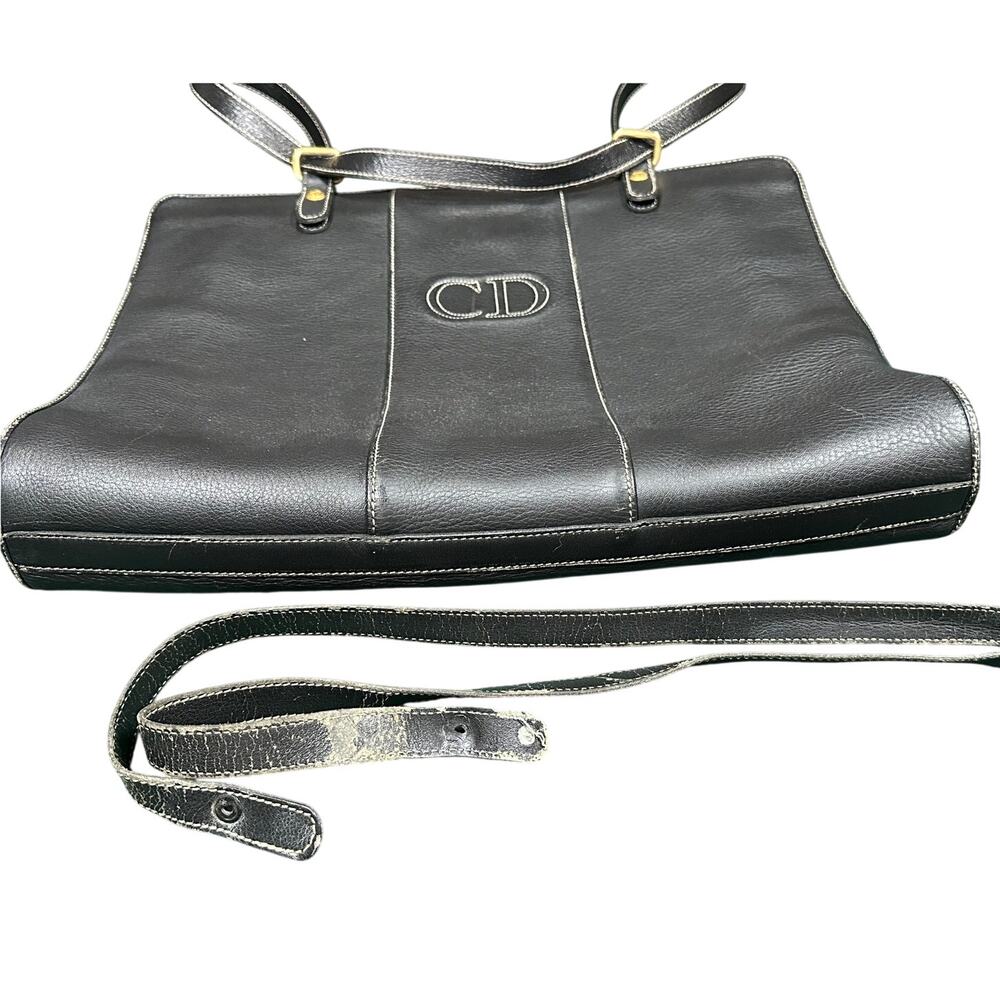 Christian Dior Vintage Black Leather Shoulder Bag - Picture 7 of 11